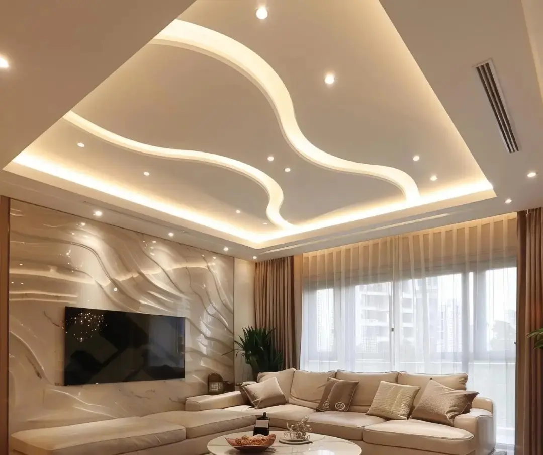 گچ کاری نورمخفی سه بعدی سقف