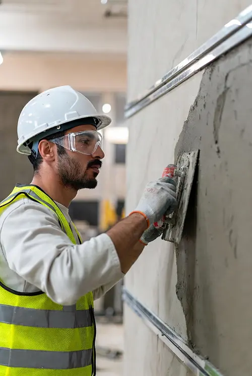 نحوه شمشه کشی اصولی گچ خاک روی دیوار آجری