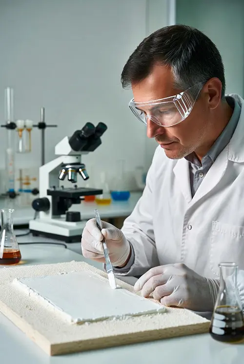 آزمایش و تست گچ سفید کاری رازی