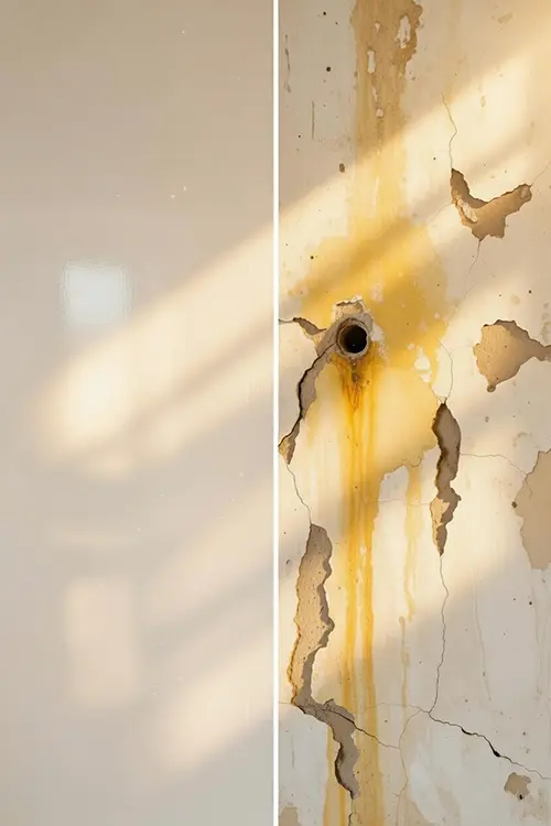 زرد شدن گچ دیوار