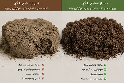 مقایسه ساختار خاک سدیمی قبل و بعد از اصلاح با گچ کشاورزی